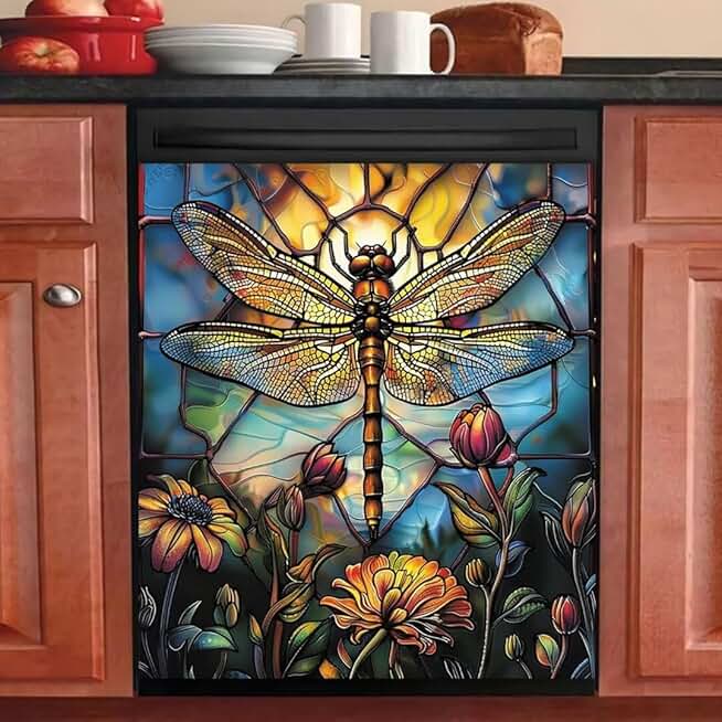 Colorful Dragonfly Magnet Cover for Kitchen Decor