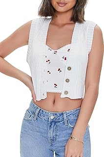 Women's Cropped Knit Sweater Vest