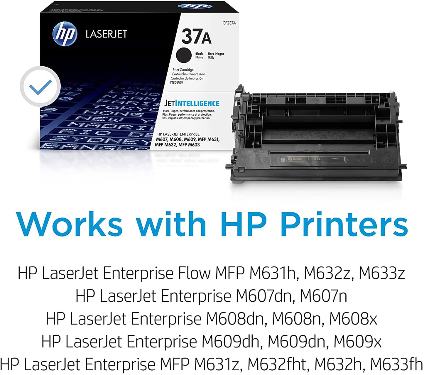 Original 37A Black Toner Cartridge | Works with LaserJet Enterprise M607, M608, M609 Series, LaserJet Enterprise MFP M631, M632, M633 Series | CF237A