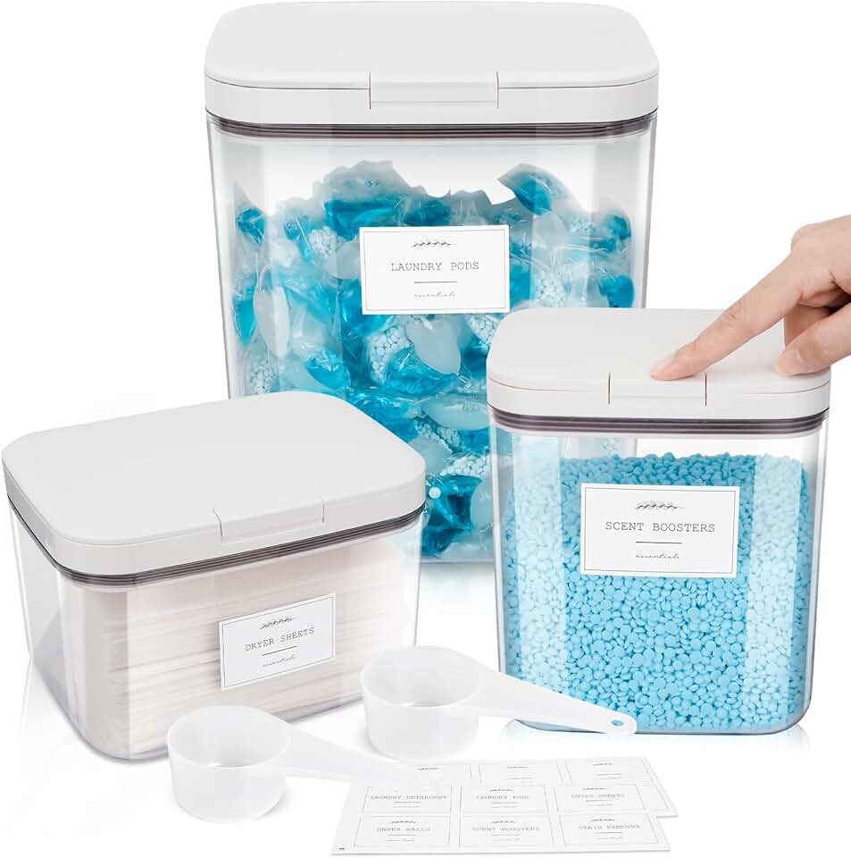 Laundry Powder and Dryer Sheet Storage Containers