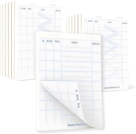 Waiter Wallet Server Order Pads, 4x6 inches, 12 packs