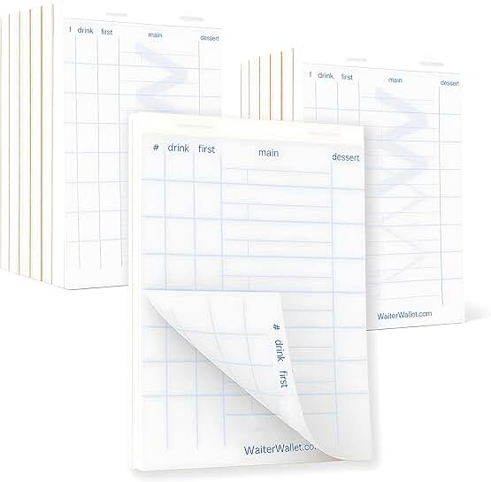 Waiter Wallet Server Order Pads, 4x6 inches, 12 packs