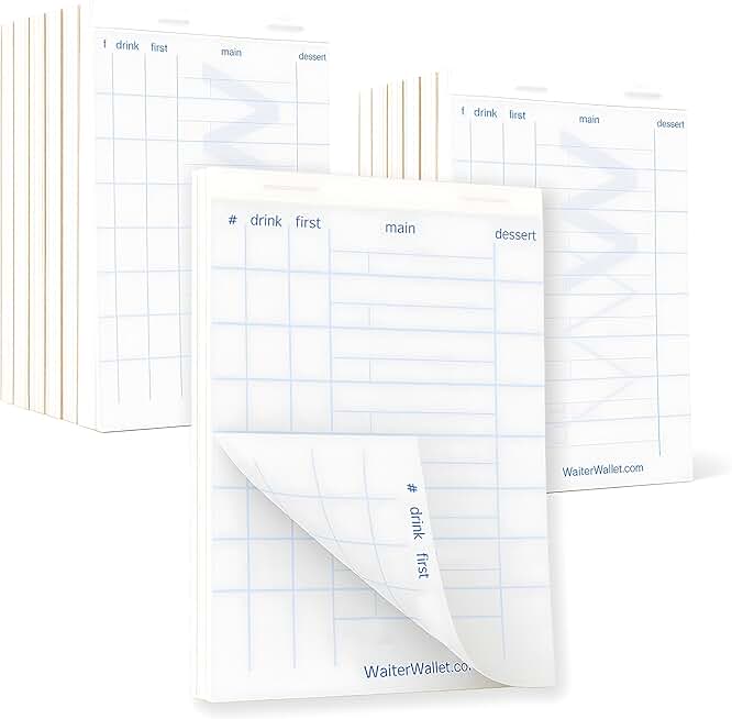 Waiter Wallet Server Order Pads, 4x6 inches, 12 packs