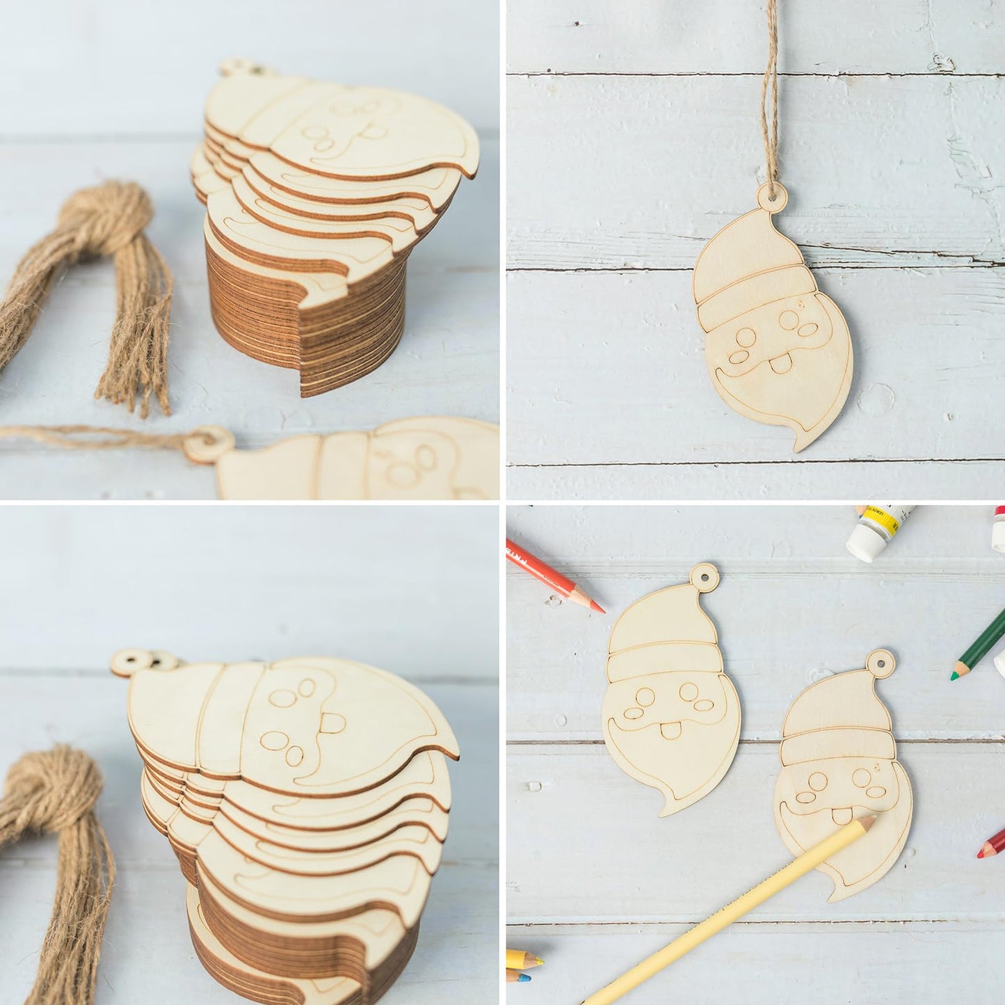 20Pcs Unfinished Wooden Ornaments for Wedding, Birthday, Thanksgiving