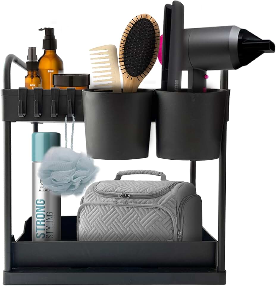 Two-Level ABS Plastic Hair Tool Organizer