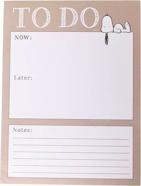 Snoopy To-Do List Notepad, 150 Sheets, Daily Organizer
