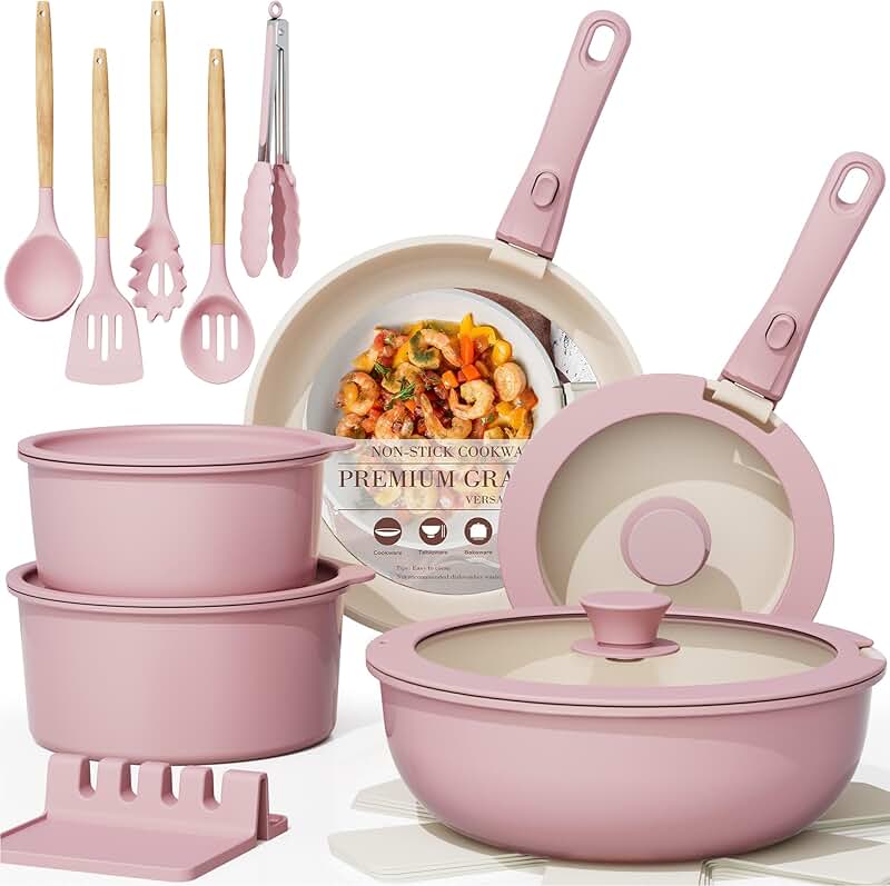 5-Piece Copper Ceramic Non-Stick Cookware Set