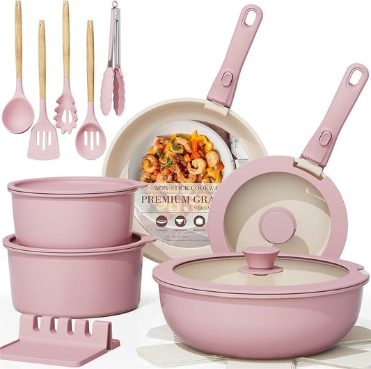 5-Piece Copper Ceramic Non-Stick Cookware Set
