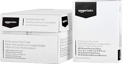 Multipurpose Copy Paper, 20 lb, 8.5 x 11 Inches, 10 Reams