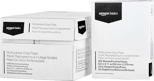 Multipurpose Copy Paper, 20 lb, 8.5 x 11 Inches, 10 Reams