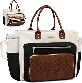 Teacher Tote Bag for Women with Laptop and Cup Holder