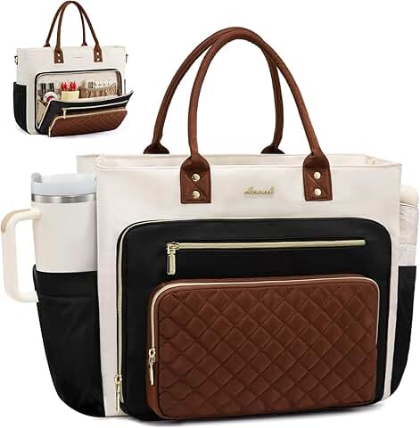 Teacher Tote Bag for Women with Laptop and Cup Holder