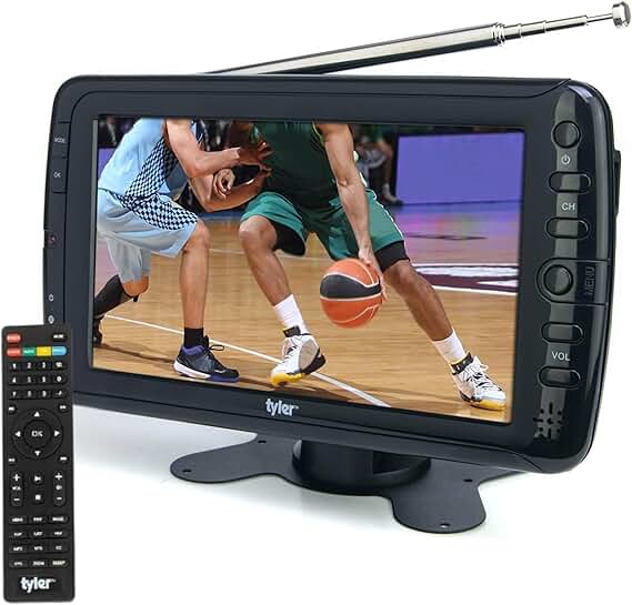 7-inch portable LCD TV with rechargeable battery and remote