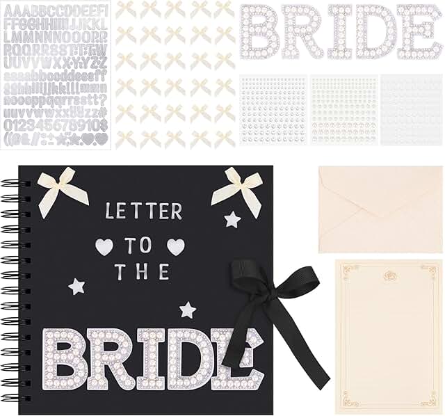 8x8 Inch Wedding Scrapbook with Letters and Accessories