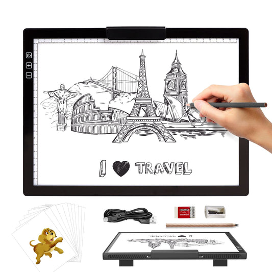 Wireless A4 LED Light Pad with Stand and Dimmable Brightness