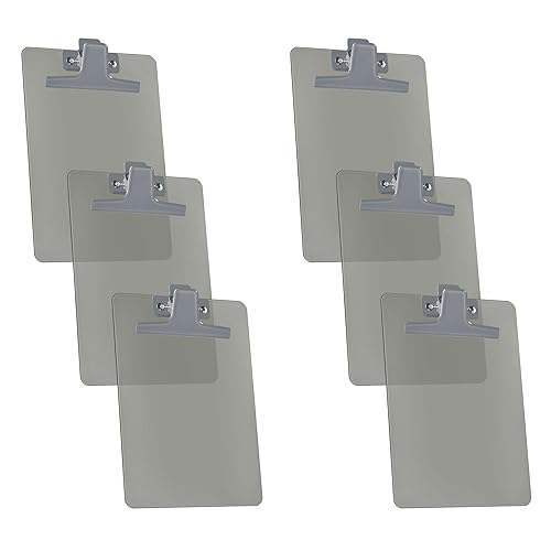 Set of 6 Smoke A5 Metal Clip Memo Boards