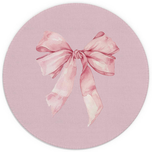 Pink Bow Mouse Pad, 7.9x7.9 Inches, Cute and Small