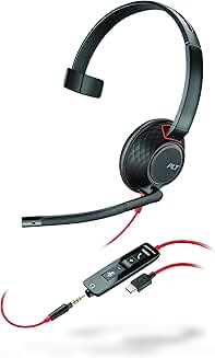 Wired Mono USB-C Headset with Boom Mic