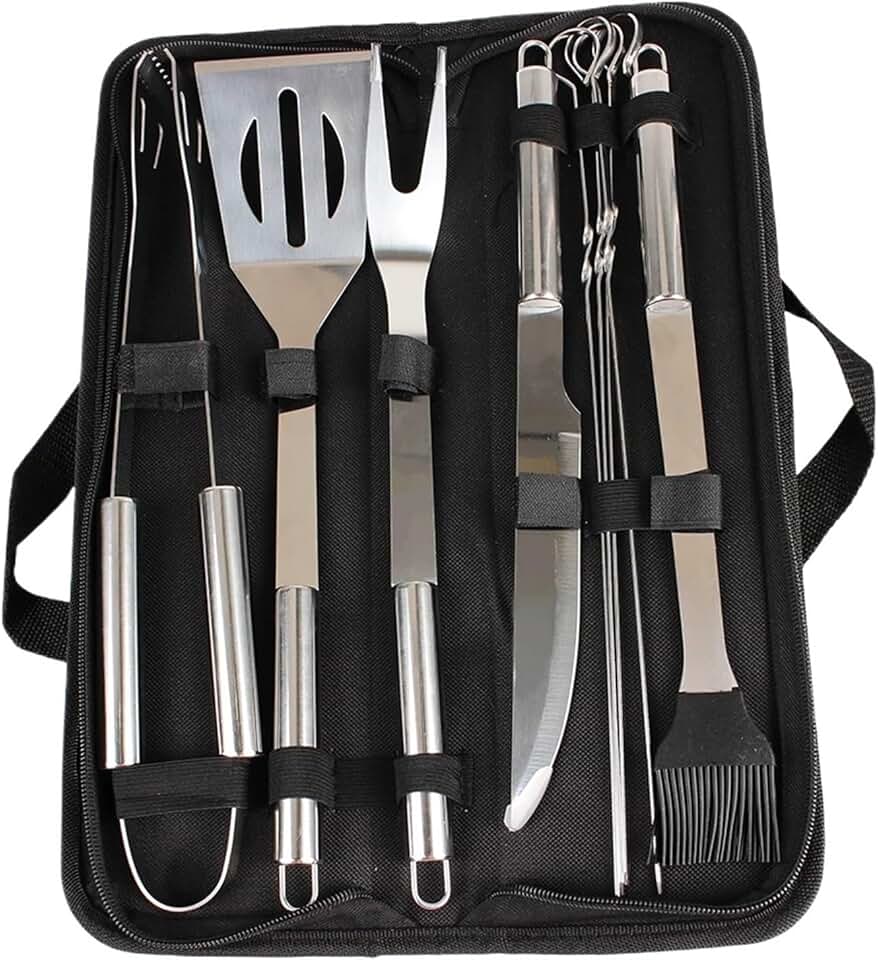 Stainless Steel BBQ Utensil Set for Camping and Outdoor Grilling