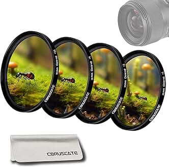 55mm Macro Filter Kit with 4 Close-up Lenses and Cleaning Cloth