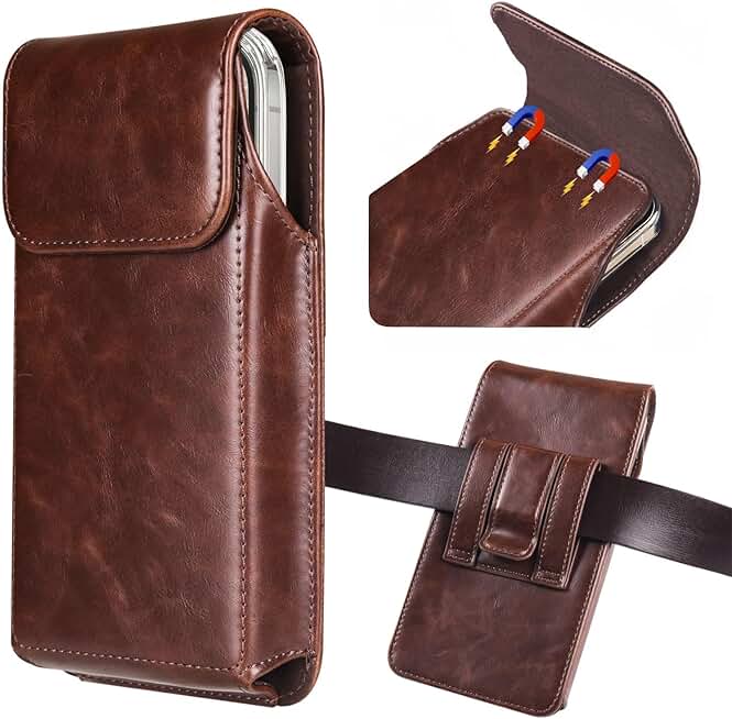 Leather Belt Phone Holster for iPhone and Galaxy Models