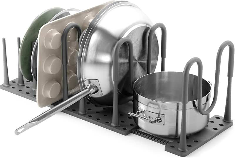 Adjustable Grey Kitchen Drawer Organizer Tray