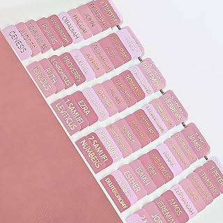 Large Print Bible Book Tabs in Pastel Pink