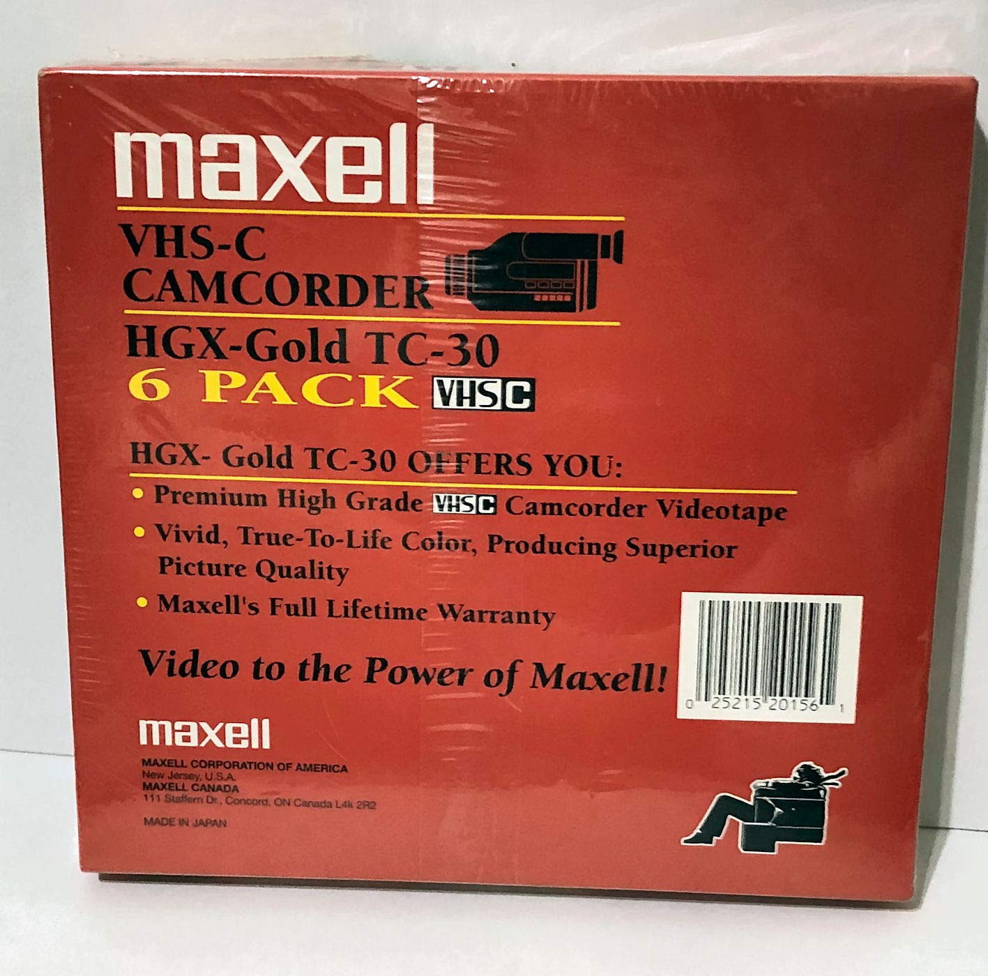 VHS-C Camcorder, HGX-Gold TC-30, 6-Pack