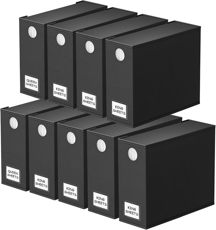 9 Pack Foldable Bed Sheet Organizers with Window