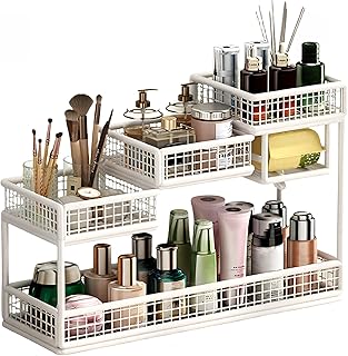 Large Metal Makeup Organizer for Bathroom and Vanity