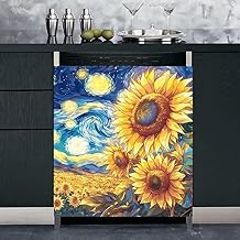 Sunflower and starry sky fridge magnet cover