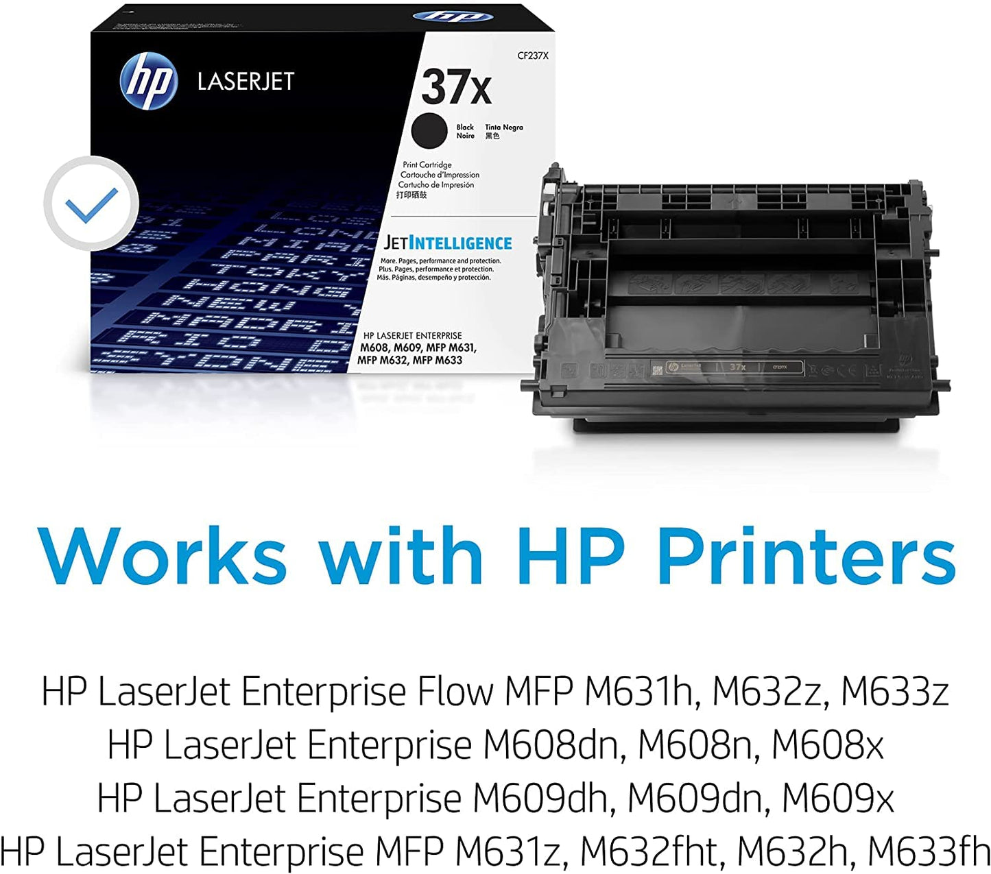 Original 37X Black High-yield Toner Cartridge | Works with LaserJet Enterprise M608, M609 Series, LaserJet Enterprise MFP M631, M632, M633 Series | CF237X