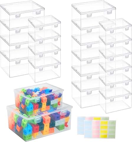 20 Clear Plastic Storage Bins with Lids