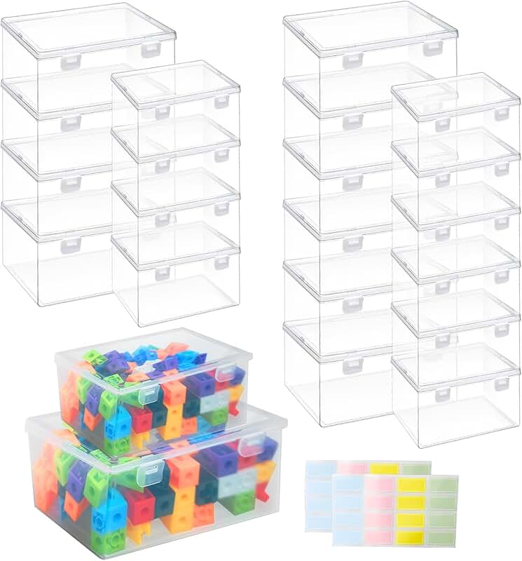 20 Clear Plastic Storage Bins with Lids