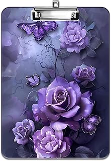 Purple Rose A4 Plastic Fashion Design Clipboard
