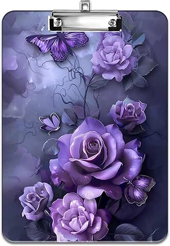 Purple Rose A4 Plastic Fashion Design Clipboard