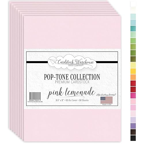 Pink Lemonade Cardstock Paper, 50 Sheets, 8.5 x 11"