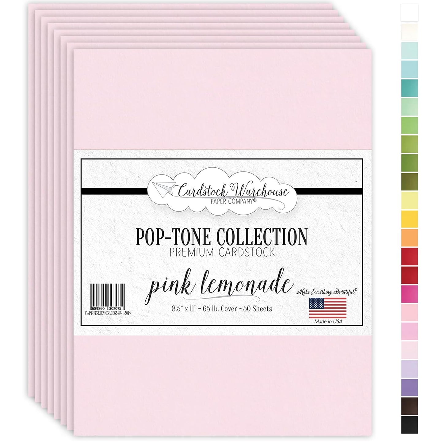 Pink Lemonade Cardstock Paper, 50 Sheets, 8.5 x 11"