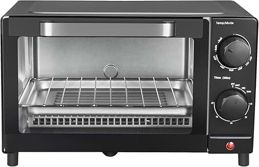 4-Slice Toaster Oven with Settings, Rack, and Pan