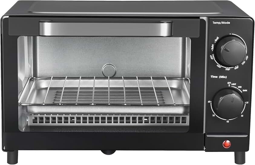 4-Slice Toaster Oven with Settings, Rack, and Pan