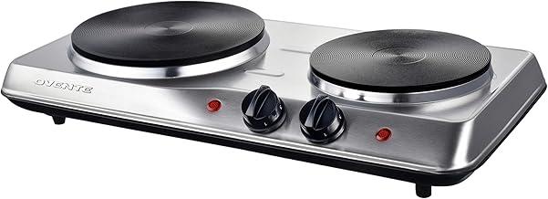 Electric Double Burner Cooktop with Cast Iron Plates