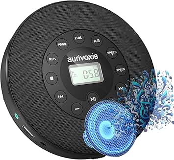Portable Rechargeable CD Player with Stereo Speakers