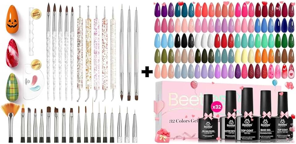 Beetles 31pcs Nail Art Tools and 36-Piece Gel Polish Set