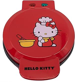 Red Hello Kitty Waffle Maker for Kitchen
