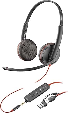 Blackwire 3225 Stereo USB-C Headset with 3.5mm and Adapter