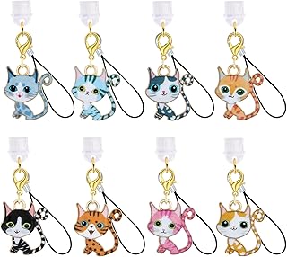 Set of 8 Cute Alloy Enamel Dust Plugs for Type-C Ports