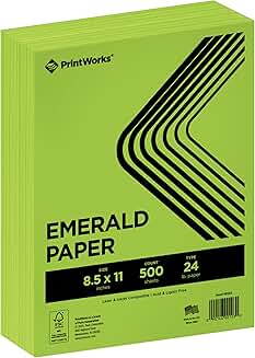 Bright Emerald Green Paper, 8.5" x 11", 24 lb, 500 sheets