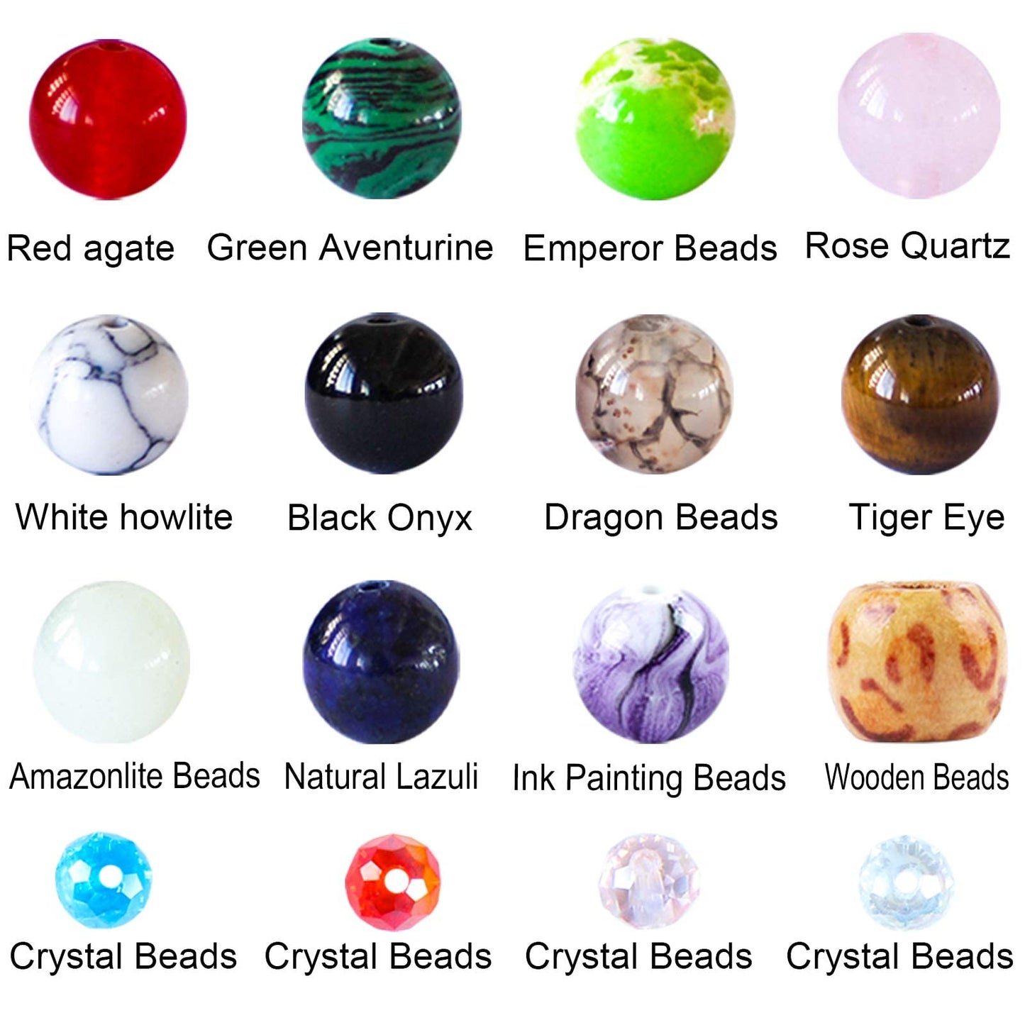 Mixed Stone Beads Jewelry Making Kit with Crystal and Wooden Beads