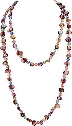 Colorful Irregular Beaded Long Necklace for Women