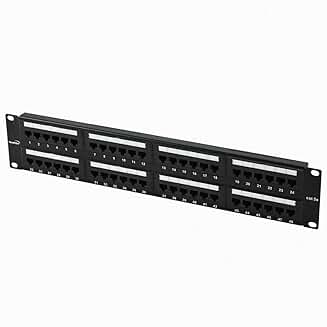 48-Port Cat5E UTP Patch Panel for Wall or Rack Mount